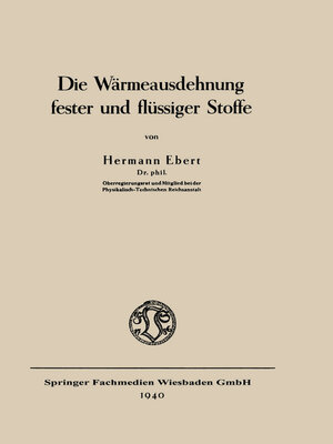 cover image of Die Wärmeausdehnung fester und flüssiger Stoffe